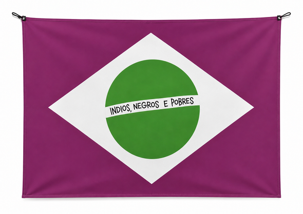 Negros, Pobres e Índios Flag 1.50m x 1.00m – High Quality Oxford Fabric