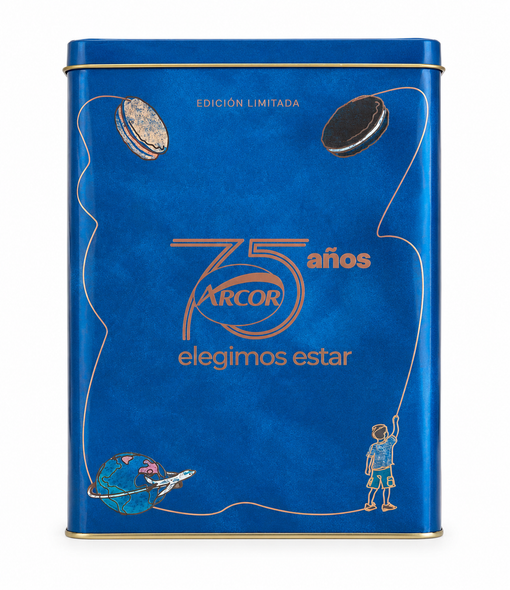 Arcor 75th Anniversary Diversión Assorted Sweet Cookies Collectible Tin – Includes 3 x 400 g Packs