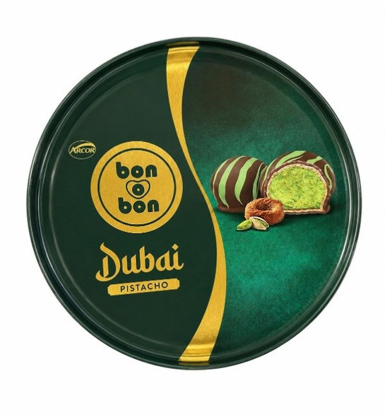 Arcor Bon o Bon Dubai Pistachio Filled Chocolates Tin - 165 g / 5.82 oz