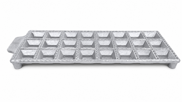 24-Square Straight Ravioli Mold Aluminum Tray