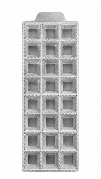 24-Square Straight Ravioli Mold Aluminum Tray
