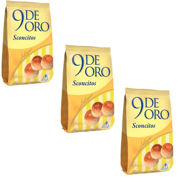 9 de Oro Sconcitos Classic Sweet Cookies Scons, 200 g / 7.1 oz (pack of 3)