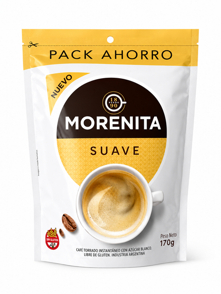 Morenita Suave Instant Torrado Coffee with Zipper Pouch, 170 g / 6.0 oz