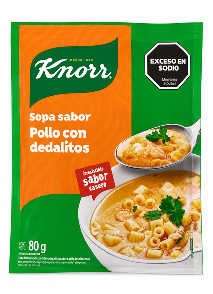 Knorr Sopa de Pollo con Dedalitos Chicken Soup with Ditalini Pasta, 80 g / 2.82 oz (Pack of 3)