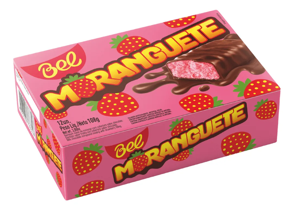 Moranguete Chocolate Strawberry Bonbons Box, 108 g / 3.80 oz