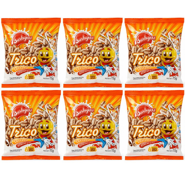 Burbujas Sugared Puffed Wheat Trigo Inflado Azucarado, 15 g / 0.53 oz (pack of 6)