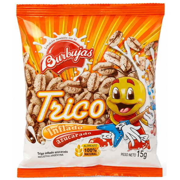 Burbujas Sugared Puffed Wheat Trigo Inflado Azucarado, 15 g / 0.53 oz (box of 30)