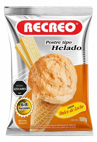 Recreo Dulce de Leche Flavor Ice Cream-Style Dessert Mix, 100 g / 3.53 oz