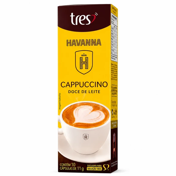 Havanna 3 Corações Dulce de Leche Cappuccino Capsules, 11 g / 0.39 oz Each (box of 10)