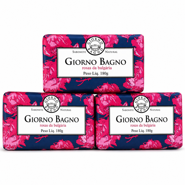 Giorno Bagno Bulgarian Rose Bar Soap, 180 g / 6.35 oz (pack of 3)