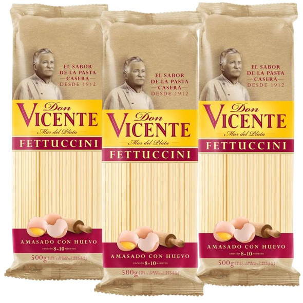 Don Vicente Fetuccini Long Pasta, 500 g / 1.1 lb (pack of 3)