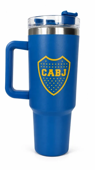 Boca Juniors Stainless Steel Thermal Tumbler with Handle, 1.2 L / 40.6 fl oz