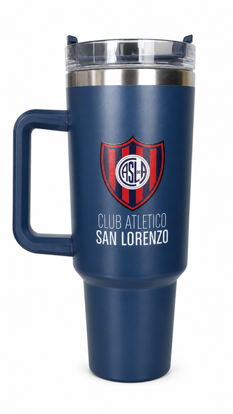 San Lorenzo Official Stainless Steel Thermal Tumbler with Handle, 1.2 L / 40.6 fl oz
