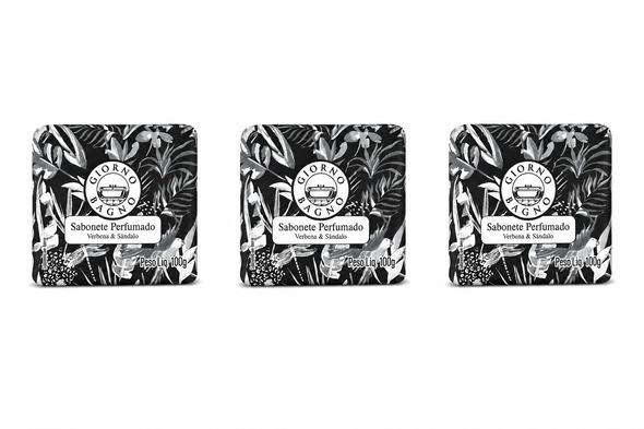 Giorno Bagno Verbena & Sandalwood Bar Soap, 100% Plant-Based, 100 g / 3.53 oz (pack of 3)