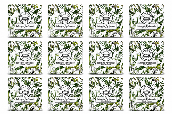 Giorno Bagno Mediterranean Olive & Rosemary Bar Soap, 100 g / 3.53 oz (box of 12)