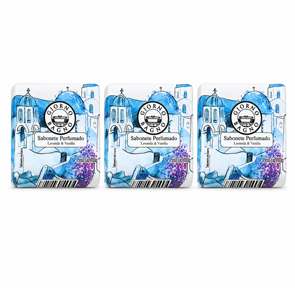 Giorno Bagno Lavender & Vanilla Bar Soap, Perfumed, 100 g / 3.53 oz (pack of 3)