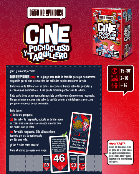 Buró Datos No Opiniones: Cine Pochocloso y Taquillero Trivia Card Game (Spanish Edition)