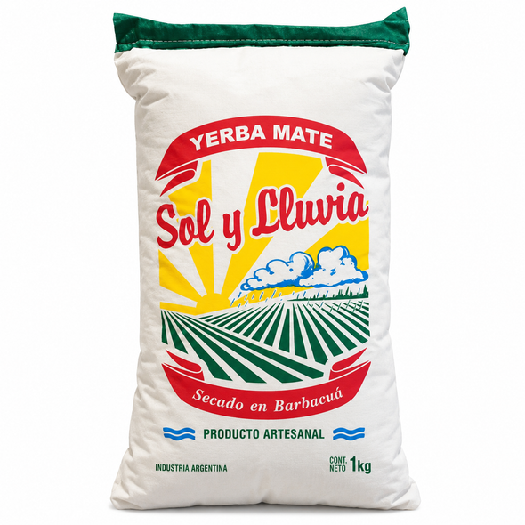 Sol y Lluvia Barbacuá Yerba Mate Lienzo, 1 kg / 2.2 lb (pack of 10)