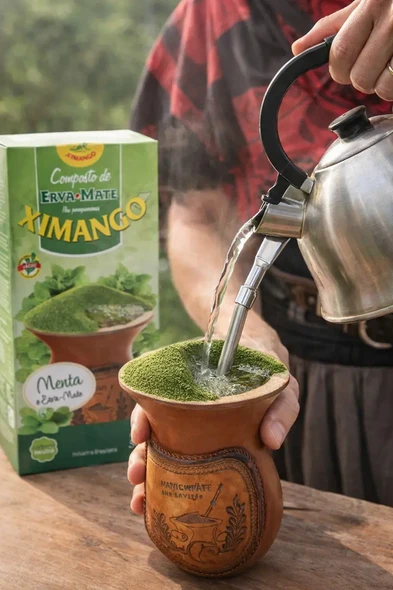 Ximango Yerba Mate with Mint for Chimarrao, Gluten Free, No Added Sugar, 500 g / 17.64 oz (pack of 3)