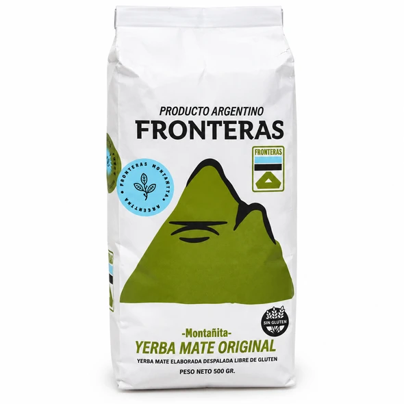 Fronteras Montañita Original Fine Cut Yerba Mate Despalada, 500 g / 17.64 oz