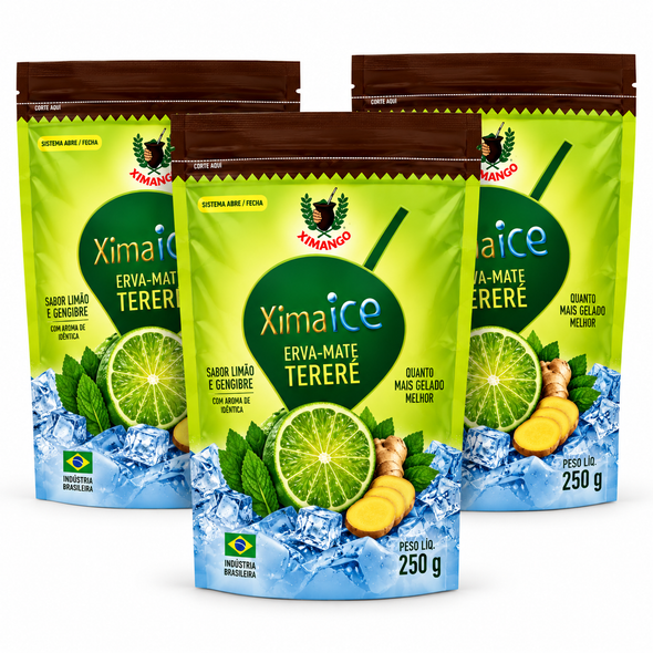 Ximango Ximaice Lemon & Ginger Yerba Mate for Tereré, Organic, Gluten Free, No Added Sugar, 250 g / 8.82 oz (pack of 3)