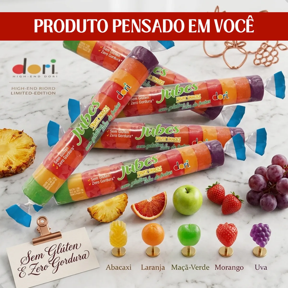 Dori Jubes Fruit Snacks with Gelatin & Fruit Juice, 48 g / 1.69 oz (box of 20)