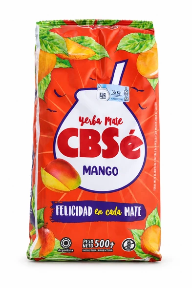 CBSé Mango Flavored Yerba Mate with Stems, 500 g / 17.64 oz (bulk of 12)