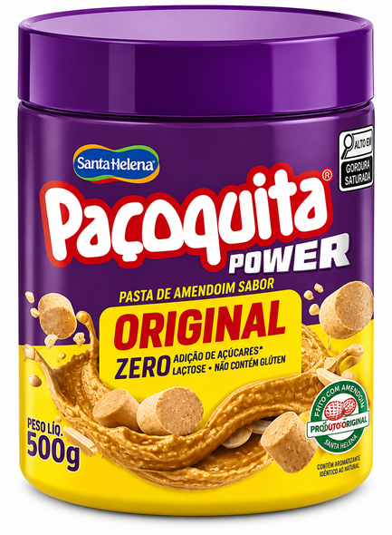 Santa Helena Pacoquita Original Peanut Butter Spread, No Added Sugar, Gluten Free, 500 g / 17.64 oz