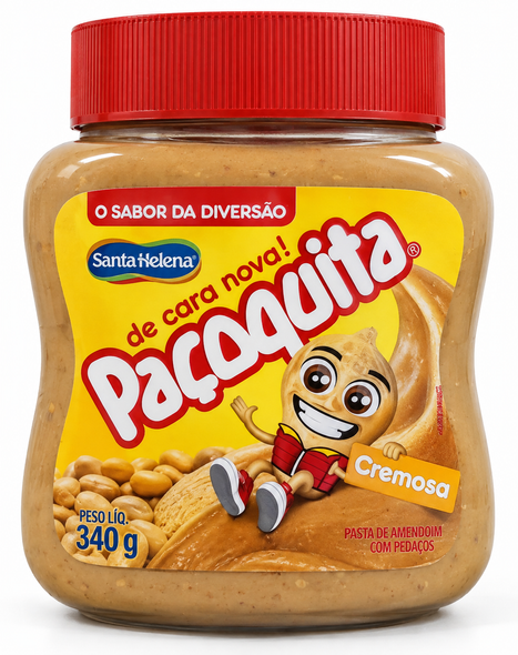 Santa Helena Pacoquita Creamy Peanut Spread with Peanut Pieces, 340 g / 11.99 oz