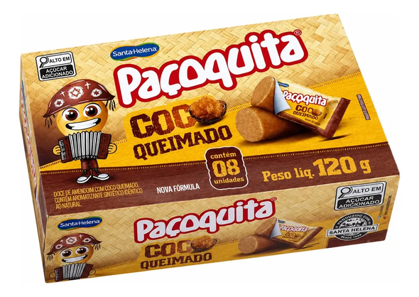 Santa Helena Pacoquita Toasted Coconut Peanut Candy, 15 g / 0.53 oz  (box of 8)