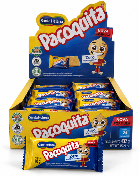 Santa Helena Pacoquita Zero Sugar Peanut Candy, 18 g / 0.63 oz (box of 24)