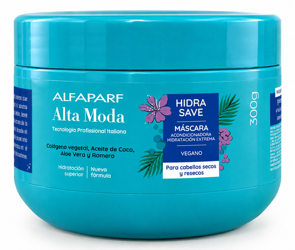 Alfaparf Alta Moda Hidra Save Hydrating Hair Mask for Dry Hair, 300 ml / 10.14 fl oz