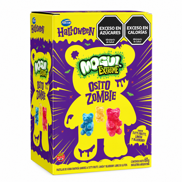 Mogul Extreme Osito Zombie Gummy Bear with Acrylic Bear Container, 60 g / 2.12 oz