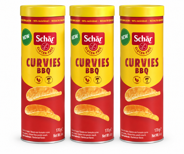 Schar Curvies Barbecue Gluten Free Potato Snacks, 170 g / 6 oz (pack of 3)