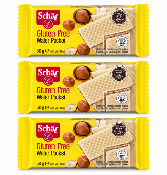 Schar Wafer Pocket Gluten Free Hazelnut Wafers, 50 g / 1.8 oz (pack of 3)