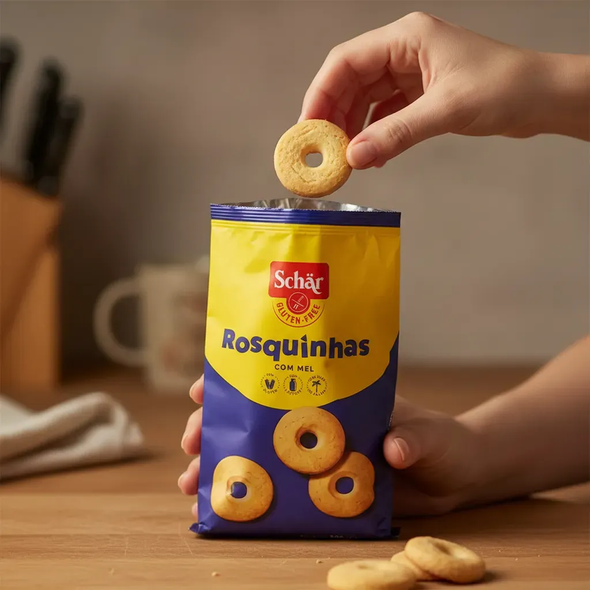 Schar Hoops Gluten Free & Lactose Free Honey Ring Cookies, 200 g / 7.05 oz (pack of 3)