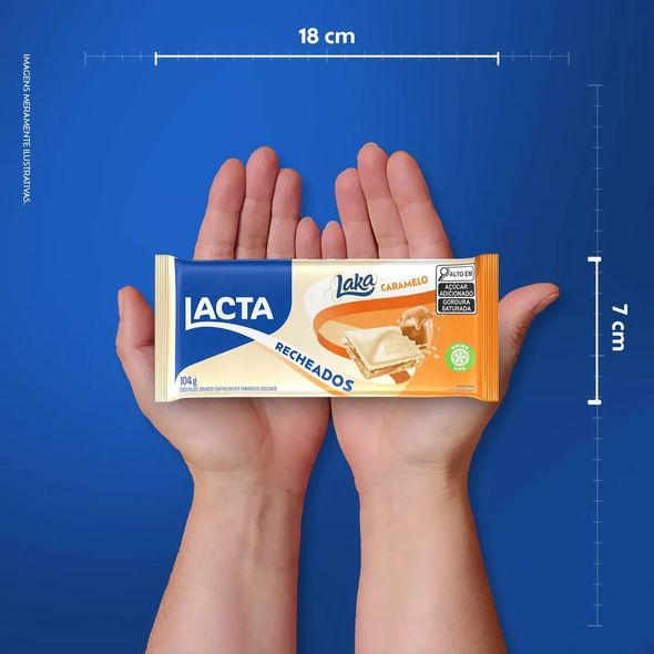 Lacta Laka White Chocolate Bar with Salted Caramel Filling, 104 g / 3.67 oz (pack of 3)