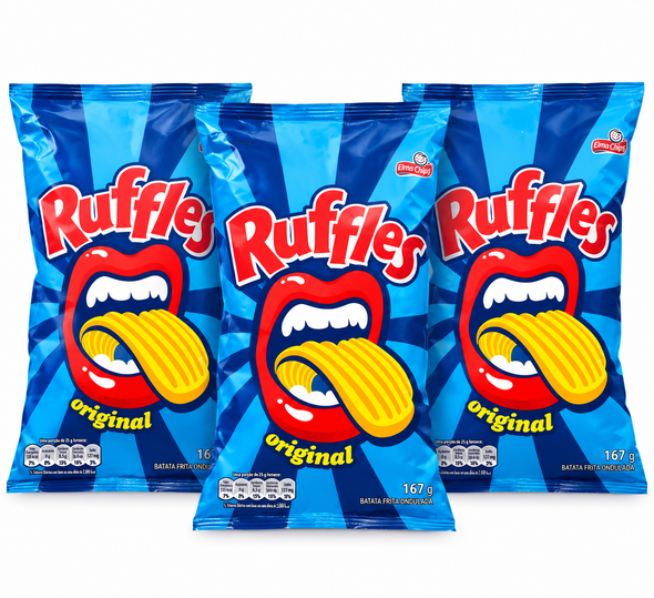 Ruffles Original Ridged Potato Chips, Gluten Free, 167 g / 5.89 oz (pack of 3)