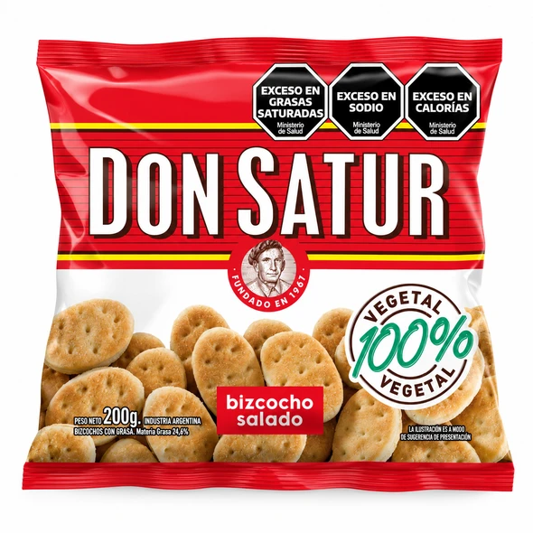 Don Satur Savory Bizcochitos Crackers 100% Vegetable, 200 g / 7.05 oz (Bulk of 30)