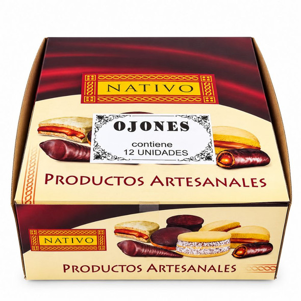Nativo Ojones Traditional Uruguayan Quince Jam Cookies, 420 g / 14.82 oz (box of 12)