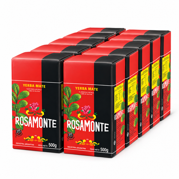 Rosamonte Traditional Yerba Mate with Stems, 500 g / 17.64 oz (bulk of 10)