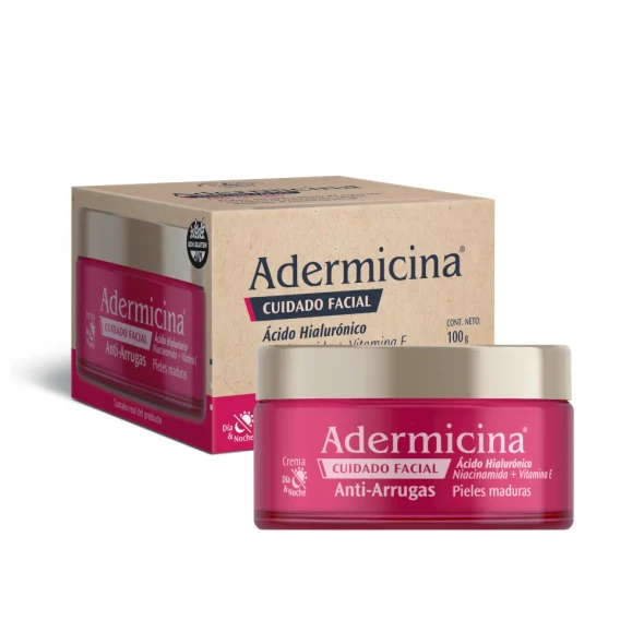 Adermicina Anti-Wrinkle Facial Cream with Hyaluronic Acid & Niacinamide, 100 g / 3.53 oz