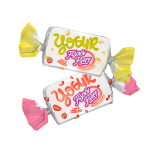 Caramelos Flynn Paff Yogur Banana & Frutilla Soft Assorted Yoghurt Candies Strawberry & Banana, 560 g / 19.75 oz Box