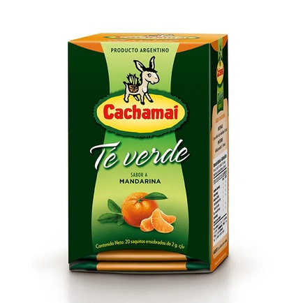 Cachamai Green Tea Tangerine Flavor, 20 tea bags