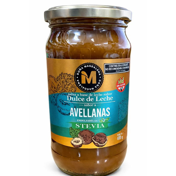 Doña Magdalena Dulce de Leche De Avellanas Hazelnuts Flavored Dulce de Leche Sweetened with Stevia Gluten Free, 400 g / 14.1 oz 