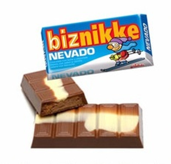 Biznikke Chocolate Nevado Mixed Milk Chocolate & White Chocolate Filled With Biscuit, 120 g / 4.23 oz (pack of 2)