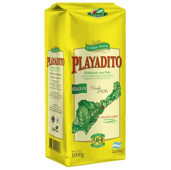 Playadito Yerba Mate Traditional Con Palo from Colonia Liebig - New Packaging, 1 kg / 2.2 lb