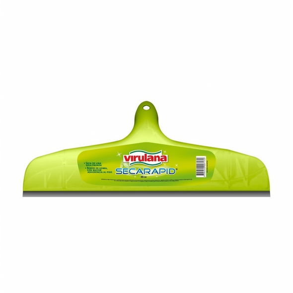 Virulana Secarapid Secador de Pisos Plastic Floor Squeegee with Rubber Border Water Wiper Ideal for All Surfaces, 30 cm / 11.8 in (no broomstick included)