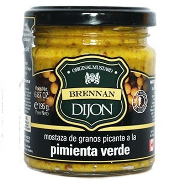 Original Mustard Brennan Dijon Mostaza Picante A La Pimienta Hot Pepper Mustard - Premium Sauce, 200 g / 7.05 oz