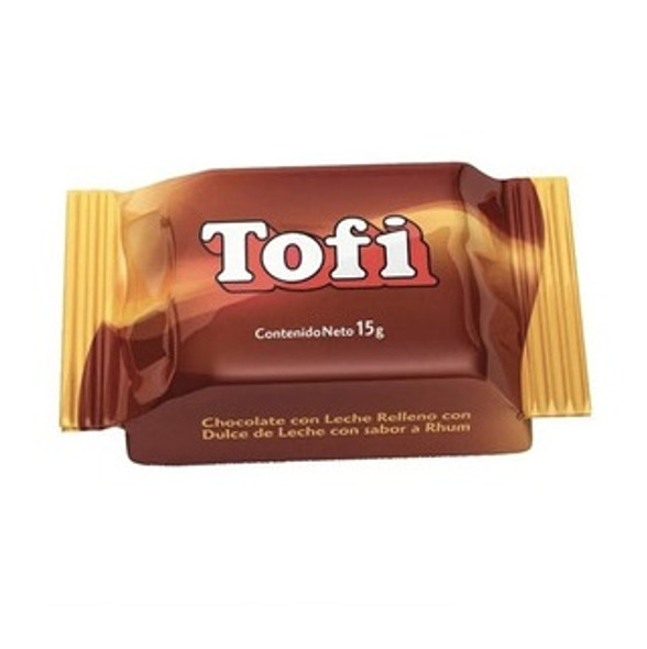 Tofi Bombón Milk Chocolate Bites Filled with Creamy Dulce de Leche, 15 g / 0.52 oz (box of 32 bites)